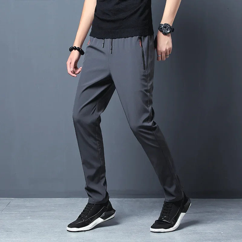 Men's Slim Fit Jogger Pants – Elastic Waist, Korean Style, Available in Plus Sizes