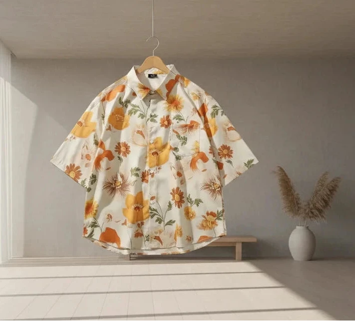 3D Fruit Print Button-Up Shirt – Oversized Unisex Streetwear