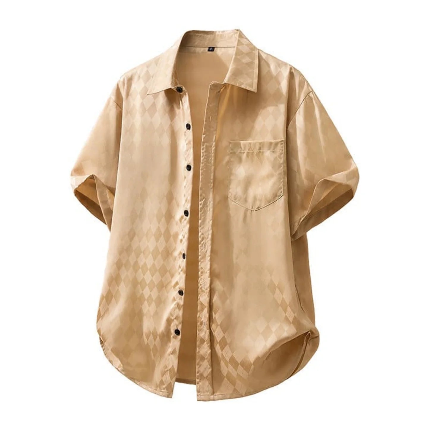 Men's Paisley Print Beach Shirt – Short Sleeve Button-Up Summer Top
