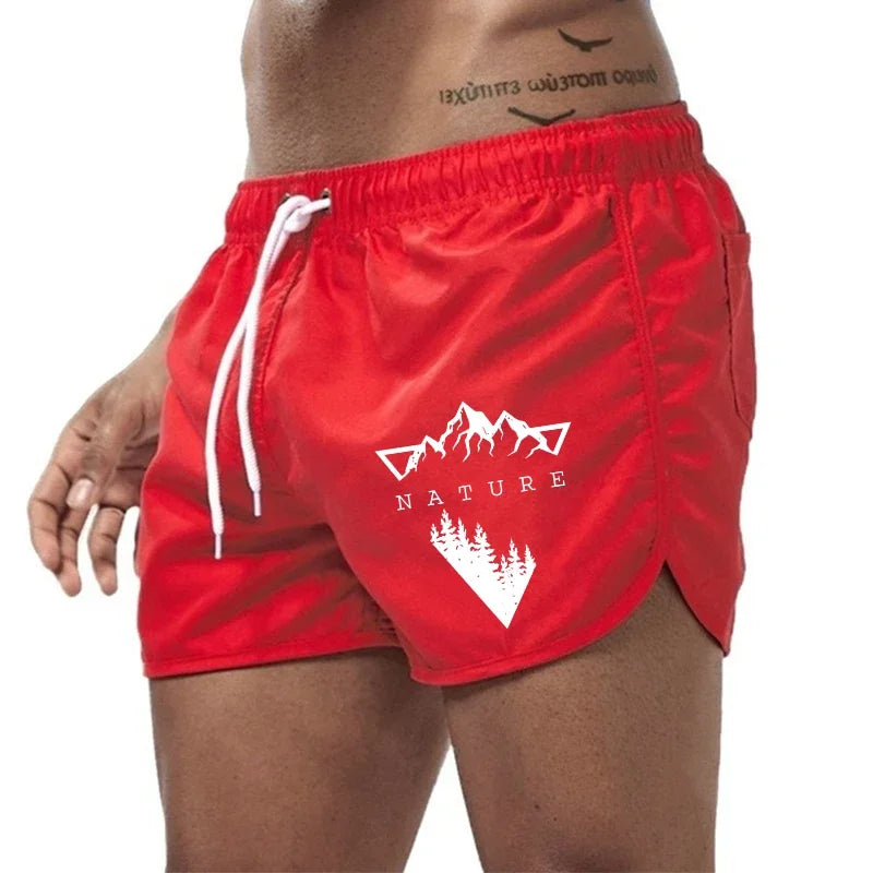 Men's Quick-Dry Swim Trunks – Printed Beach Shorts for Swimming & Surfing (S–XXXL)
