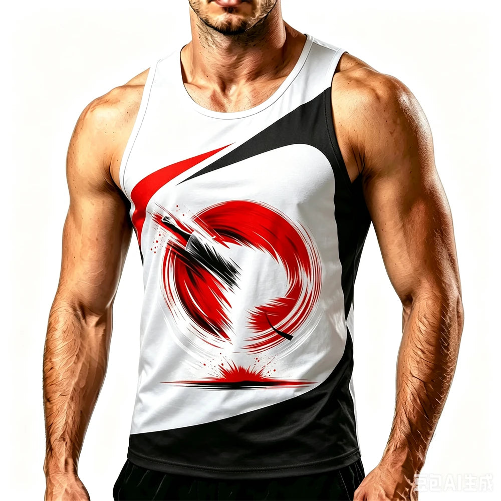 Men's 3D Print Tank Top – Quick-Dry Breathable Sleeveless Gym & Running Vest
