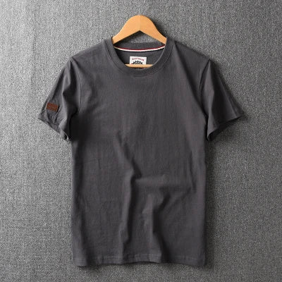 Men's Washed Cotton T-Shirt – American Retro Style, Breathable & Casual