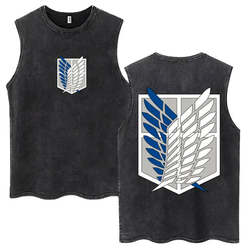 Attack on Titan Anime Tank Top – Mikasa & Eren Jaeger Sleeveless Tee (S–XXL)