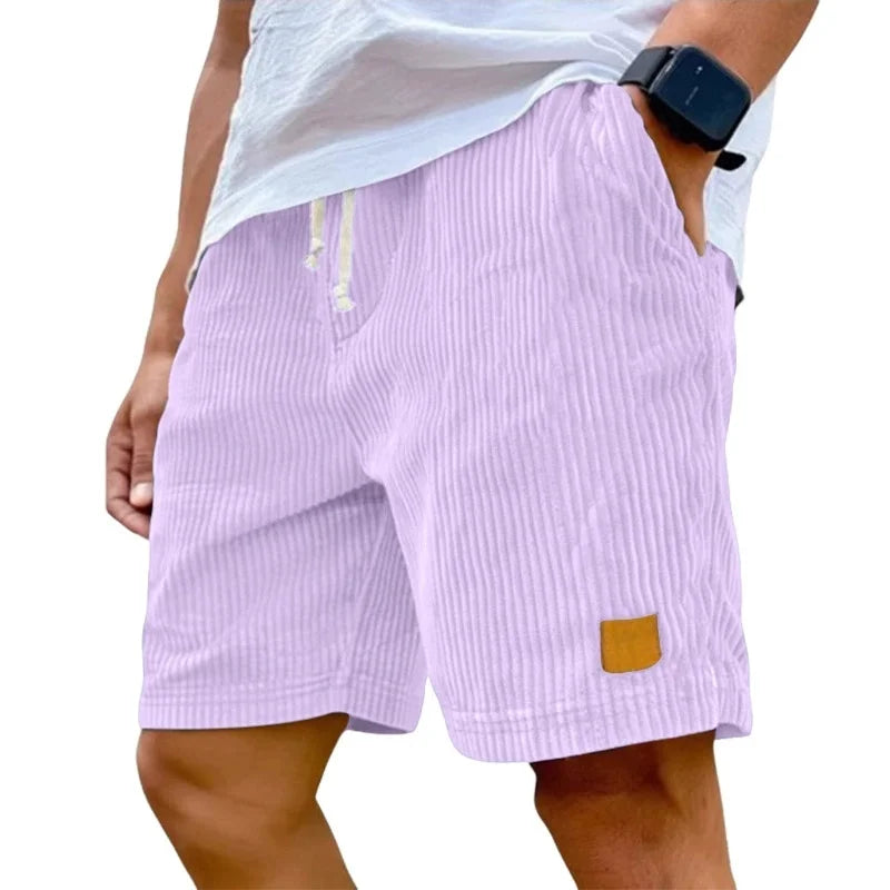 Men's Vintage Striped Casual Shorts – Loose Fit Knee-Length Summer Shorts