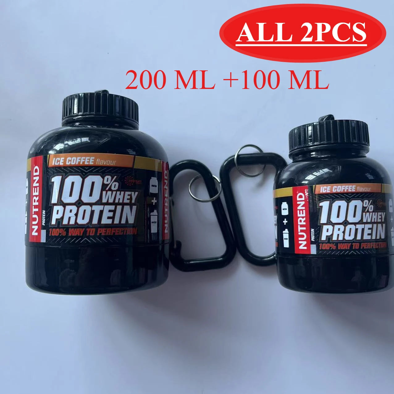 Portable Protein Powder Container with Keychain – Mini Travel Storage Bottle (100ml & 200ml)