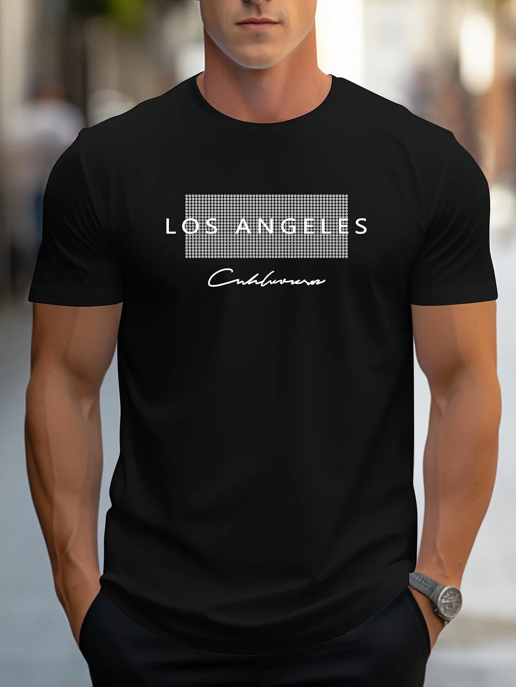 Men's 100% Cotton Los Angeles Graphic T-Shirt – Loose Fit, Breathable, Short Sleeve Casual Tee