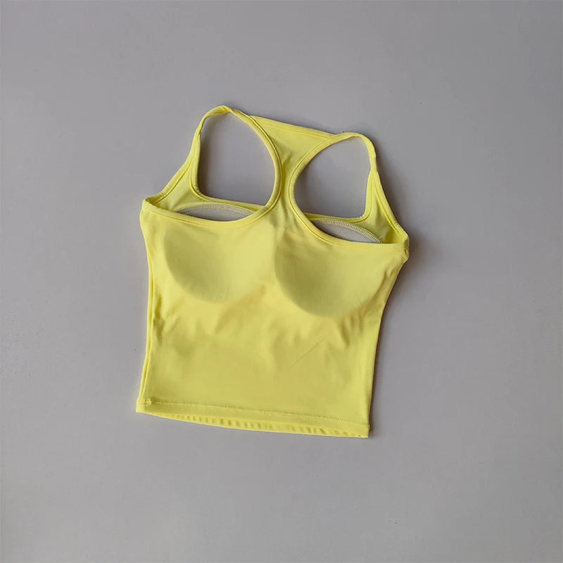 Women's Padded Sports Bra Vest – Shockproof Yoga & Pilates Top