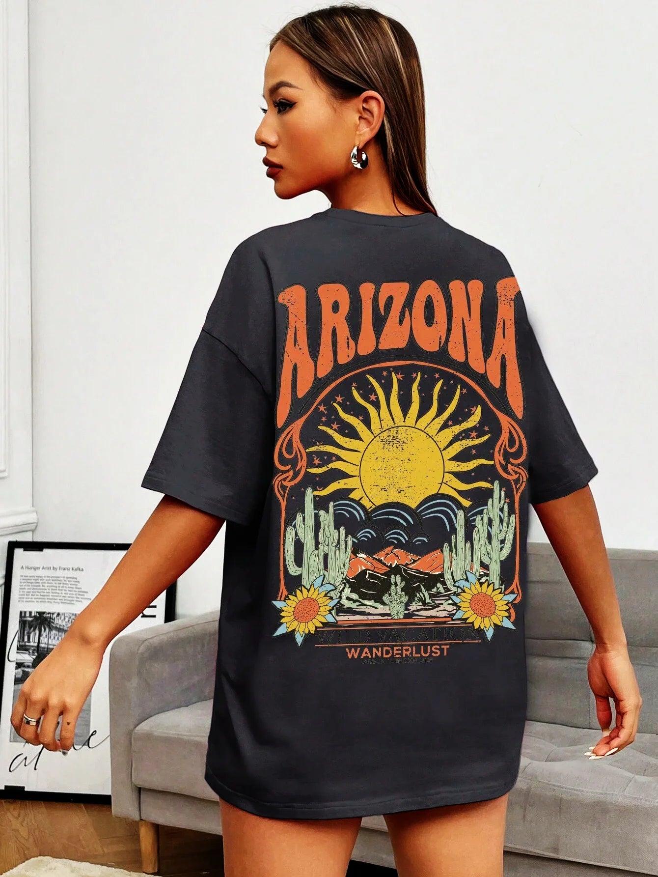 Women's Arizona Scenery Graphic T-Shirt – Harajuku Streetwear, 100% Cotton