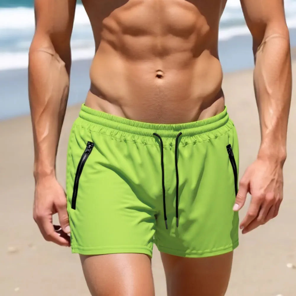Men's Quick-Dry Running Shorts – Mesh Lining, Zipper Pocket & Drawstring for Gym & Outdoor Fitness