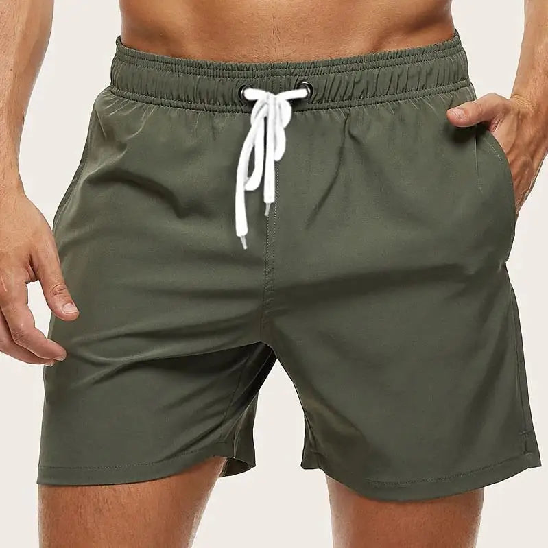 Men's Swim Trunks – Elastic Waist Beach Shorts with Mesh Lining & Drawstring