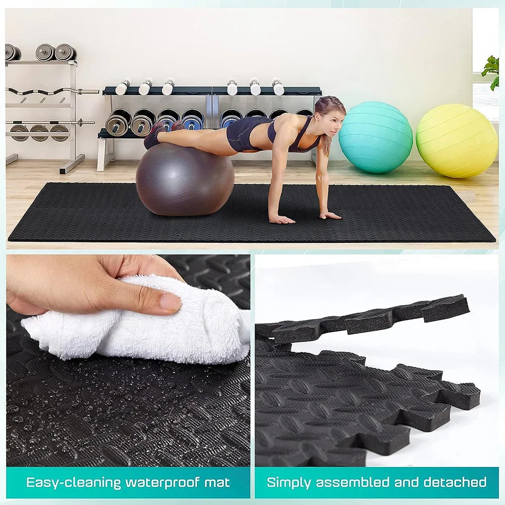 Interlocking Gym Floor Mat | Anti-Slip Rubber Exercise Tiles for Home Workout