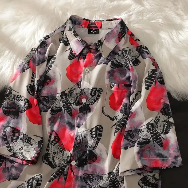3D Fruit Print Button-Up Shirt – Oversized Unisex Streetwear