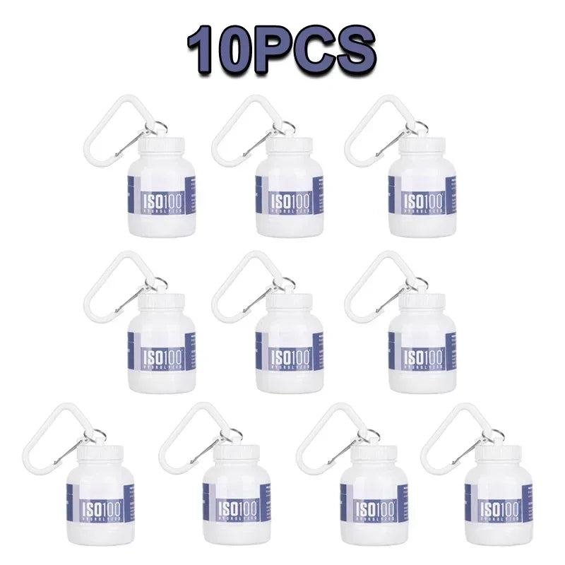 Mini Leakproof Protein Powder Container with Keychain – 100ml Gym Supplement Storage (1, 2, 5, 10 & 20 Pack)