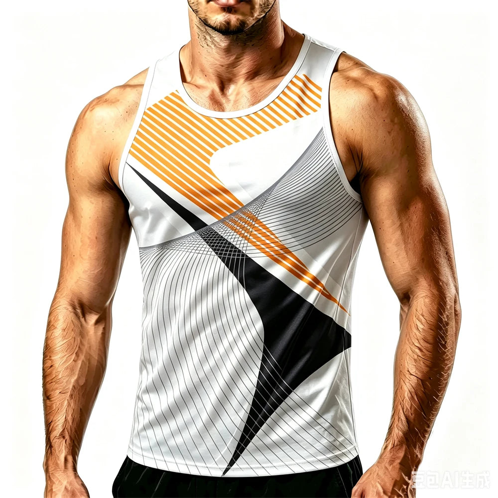 Men's 3D Print Tank Top – Quick-Dry Breathable Sleeveless Gym & Running Vest