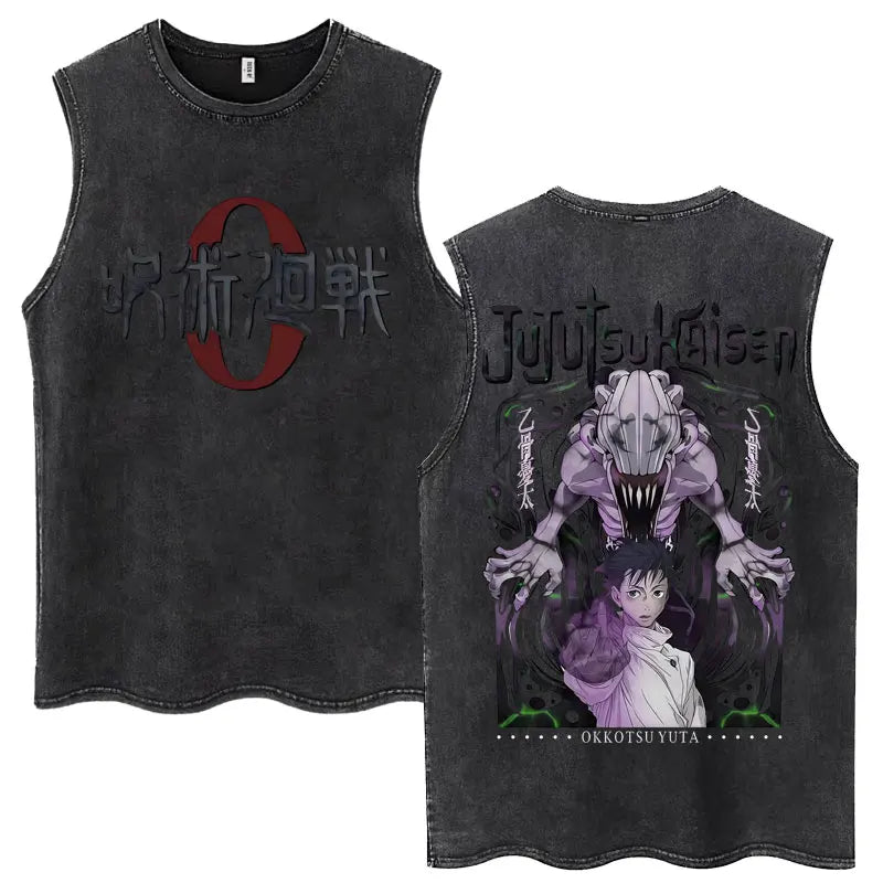 Jujutsu Kaisen Nanami Kento Anime Tank Top | Washed Graphic Sleeveless Tee