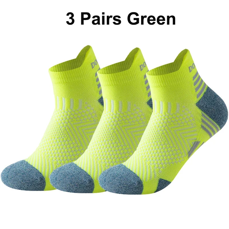 Marathon Running Socks – 3-Pack Cushioned Low-Cut Ankle Sport Socks