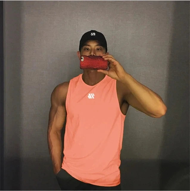 Men's Breathable Mesh Gym Tank Top – Sleeveless Fitness & Running Vest