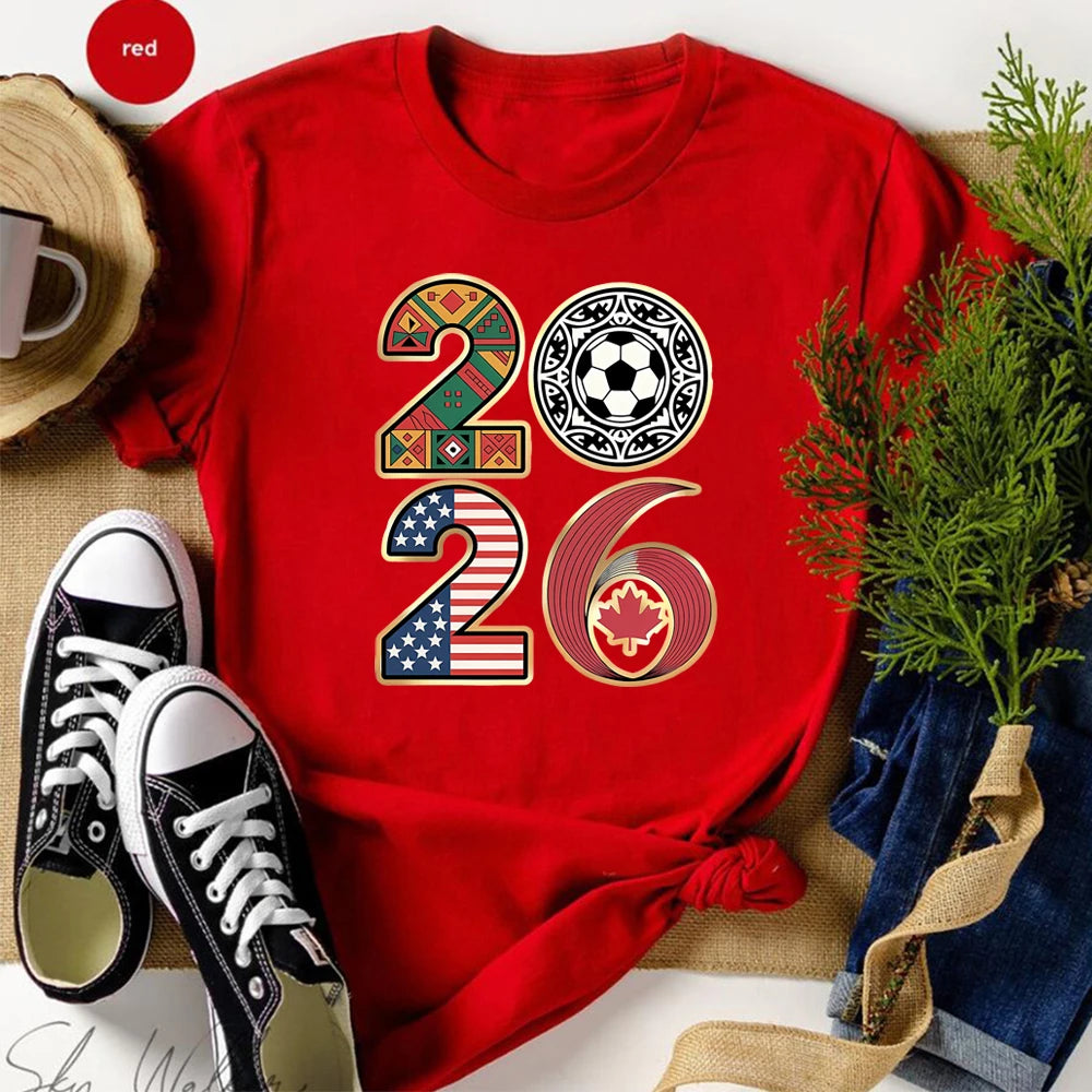 Women's FIFA World Cup 2026 T-Shirt – Game Day Fan Tee | USA, Canada & Mexico