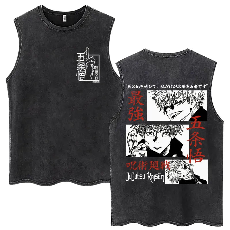 Jujutsu Kaisen Nanami Kento Anime Tank Top | Washed Graphic Sleeveless Tee