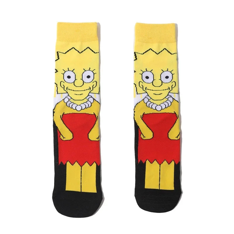 The Simpsons Funny Novelty Socks – Unisex Skateboard Crew Socks