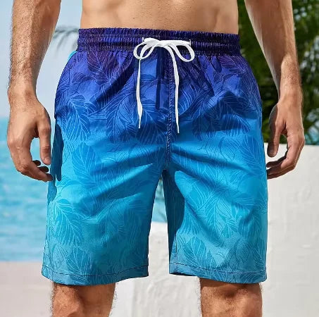 Men's Striped Board Shorts – Lightweight Swim Trunks for Beach
