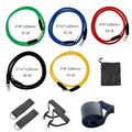 11-Piece TPE Resistance Band Set – Pull Rope Kit with Door Anchor, Handles, Ankle Straps & Carry Bag