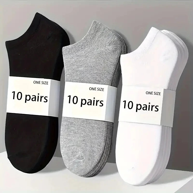 Unisex Comfort-Fit Ankle Socks – 5/10-Pack Breathable Lightweight Sports Socks