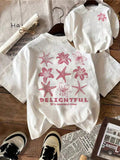 Y2K Floral & Starfish Print Tee – Women's Beach Casual Short Sleeve T-Shirt