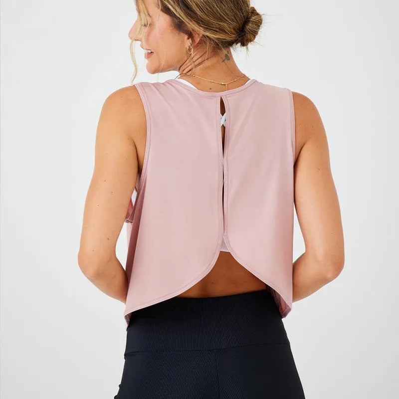 Women's Quick-Dry Cutout Back Tank Top – Breathable Sports Vest