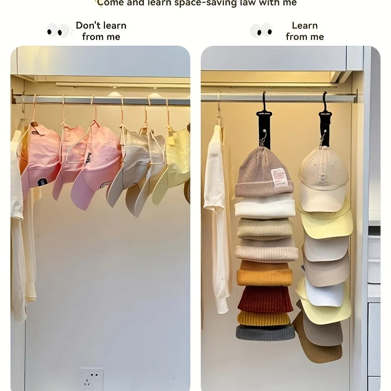 Hat Hanger Organizer, The Door Hat Rack for Closet, Foldable Cap Storage Holder for Baseball Caps, Beanies, Scarves