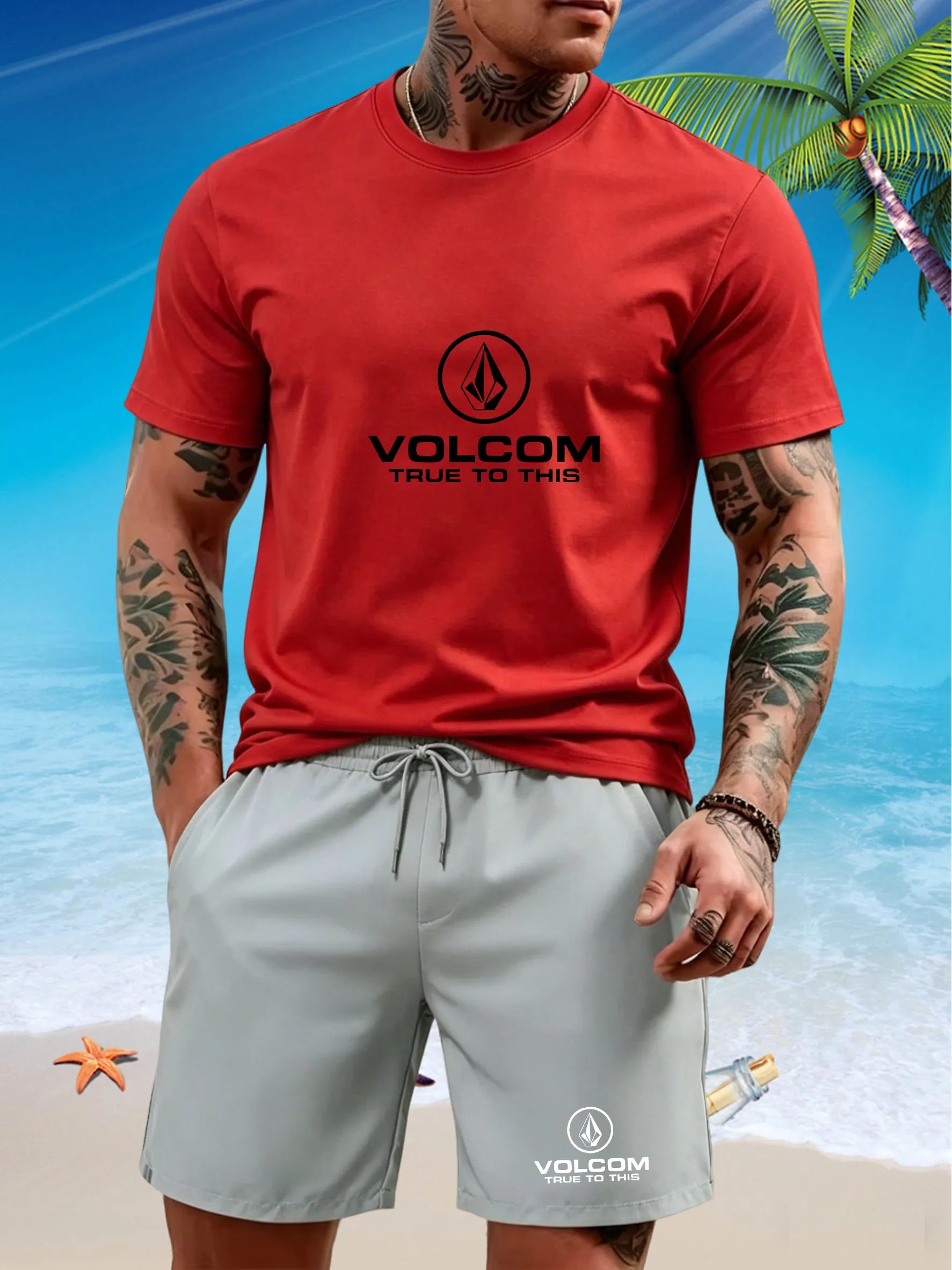 Men's 2-Piece Summer Athletic Set | Short Sleeve T-Shirt & Shorts
