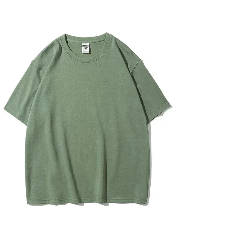 Men's Oversized Heavy Cotton T-Shirt | 280gsm Premium Tee | Solid Color
