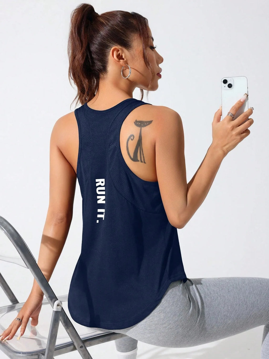 Women's Stitched Letters Quick-Dry Sports Vest
