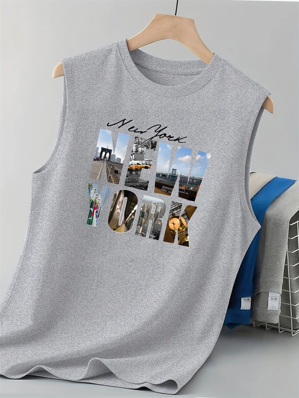 Men's New York Print Tank Top – Casual Sleeveless Vest for Summer