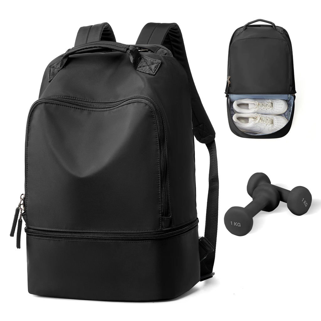 Women's Gym Bag & Travel Backpack with Shoe Compartment – Ideal for Tennis & Swim