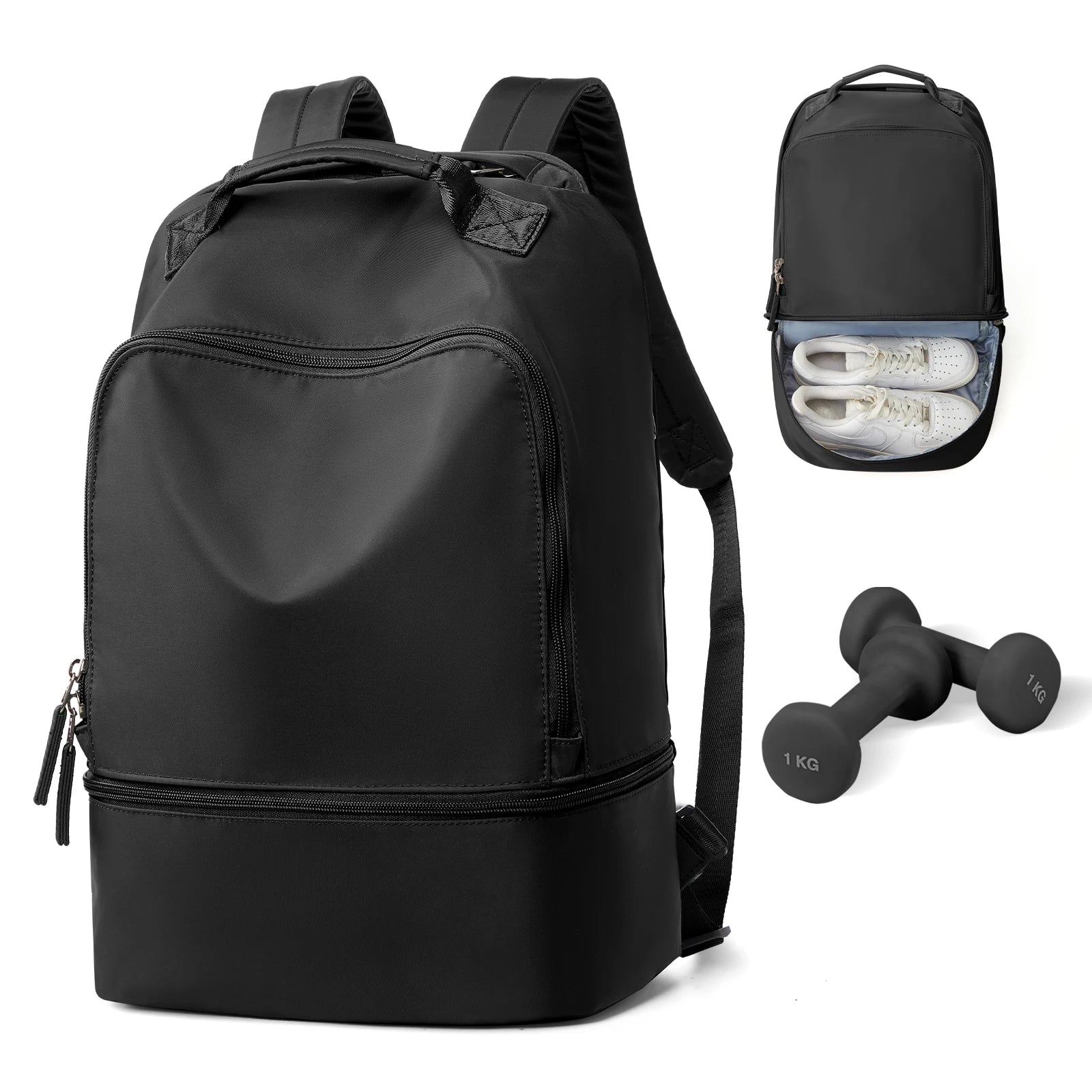 Women's Gym Bag & Travel Backpack with Shoe Compartment – Ideal for Tennis & Swim