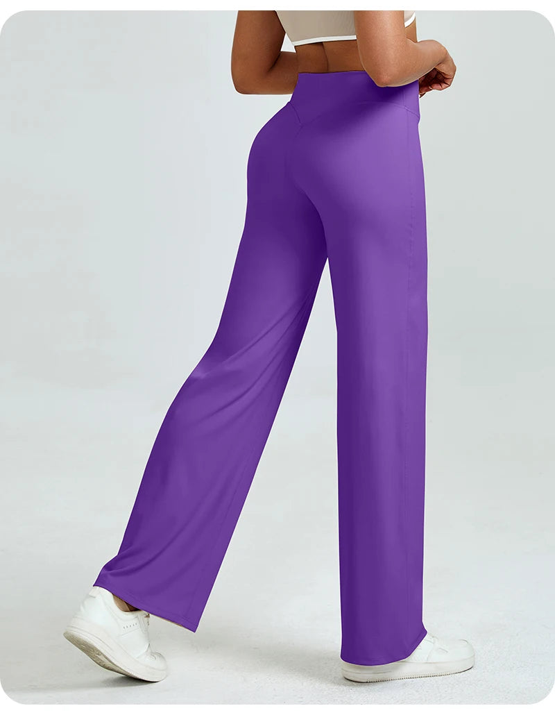 Women's High Waist Straight Leg Yoga Pants – Buttery Soft Butt Lifting Gym Leggings