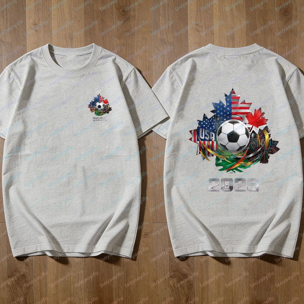 2026 FIFA World Cup T-Shirt – USA, Canada & Mexico Fan Tee | Cotton Graphic Top