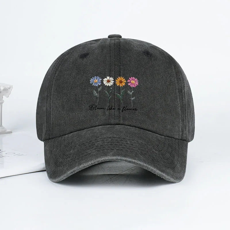 Daisy Floral Baseball Cap – Adjustable Unisex Sun Hat for Outdoor & Travel