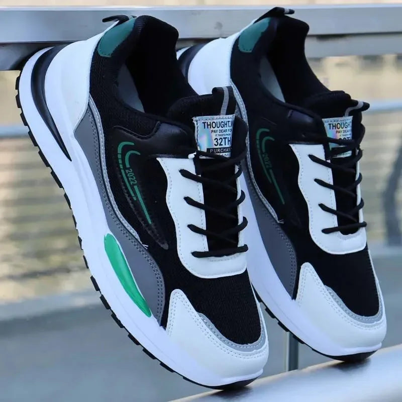 Women's Striped Air Mesh Casual Sneakers | Breathable Lace-Up Sport Shoes