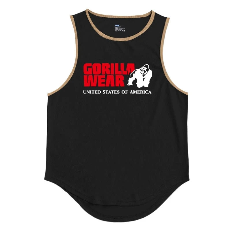 Men's Stringer Bodybuilding Vest – Polyester Gym Singlet Tank Top