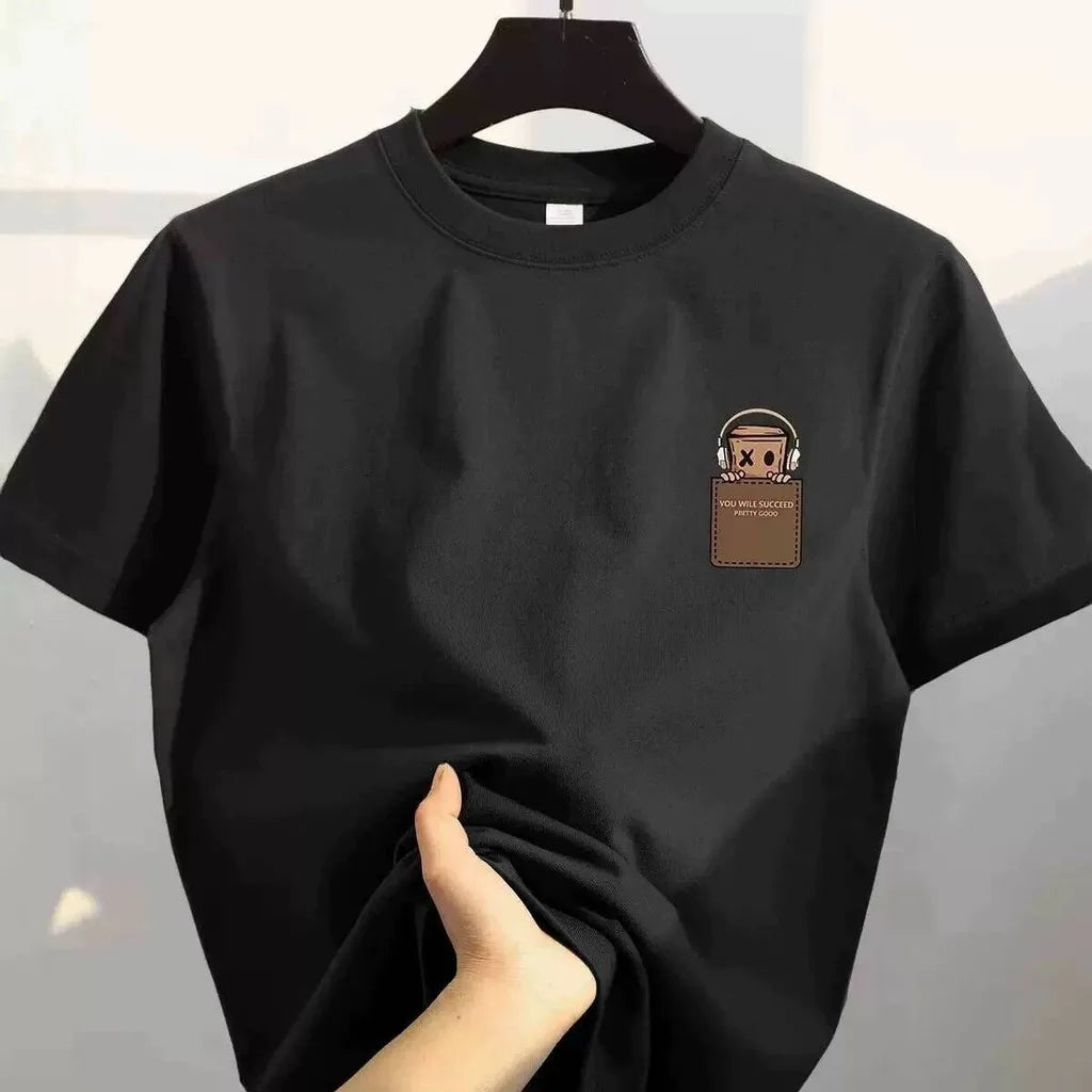 Oversized Vintage Print T-Shirt for Men | Casual Short Sleeve Cotton Tee | S–5XL