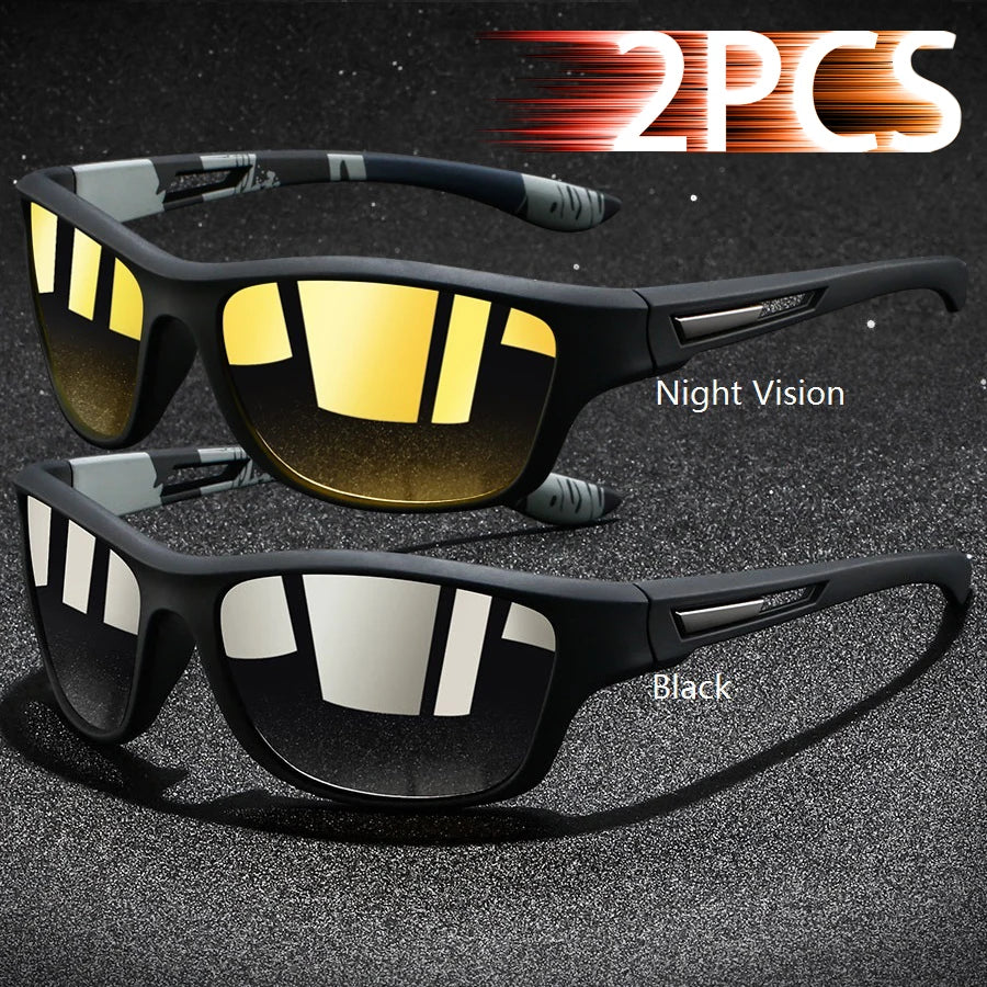 Fashion Sports Sunglasses with Chain | UV400 Mirror Lens, Unisex Retro Style