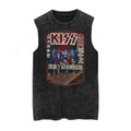 Vintage KISS Band Graphic Tank Top | Washed Retro Sleeveless Vest