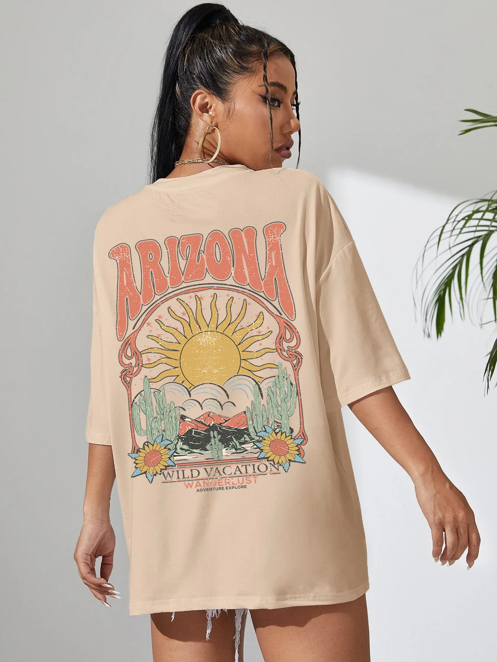 Women's Arizona Scenery Graphic T-Shirt – Harajuku Streetwear, 100% Cotton