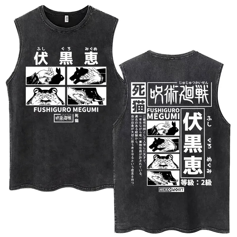 Jujutsu Kaisen Nanami Kento Anime Tank Top | Washed Graphic Sleeveless Tee