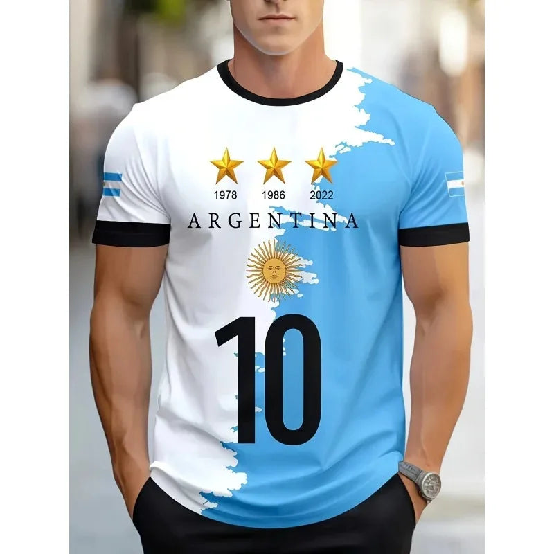 Argentina Flag Jersey T-Shirt | Men's Soccer Tee