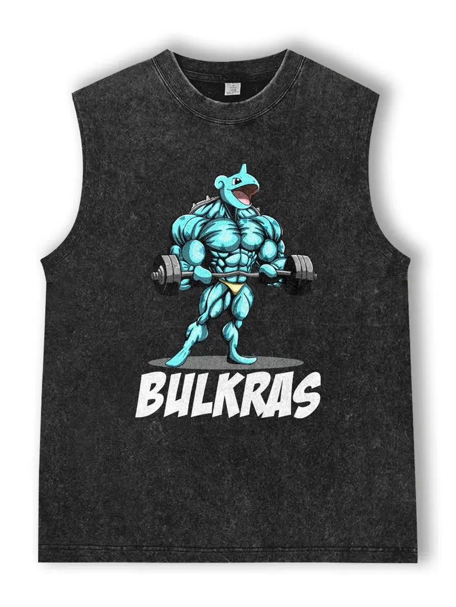Men's Pokémon Oversized Vintage Washed Tank Top – Y2K Sleeveless Gym Shirt