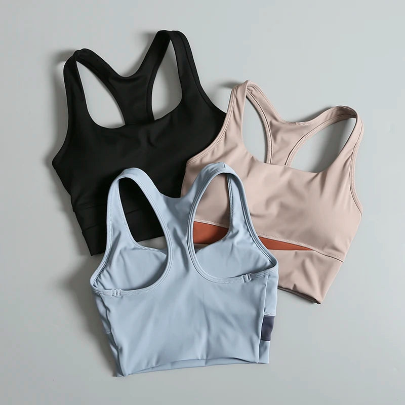 Women's High-Support Sports Bra – Racerback, Quick-Dry & Anti-Bounce