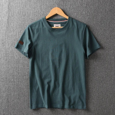 Men's Washed Cotton T-Shirt – American Retro Style, Breathable & Casual